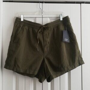 GAP Cargo Shorts Women's Army Green Drawstring Pull-On Pockets Size NEW- Large